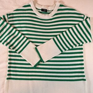 Forever 21 Emerald and White Striped Sweater